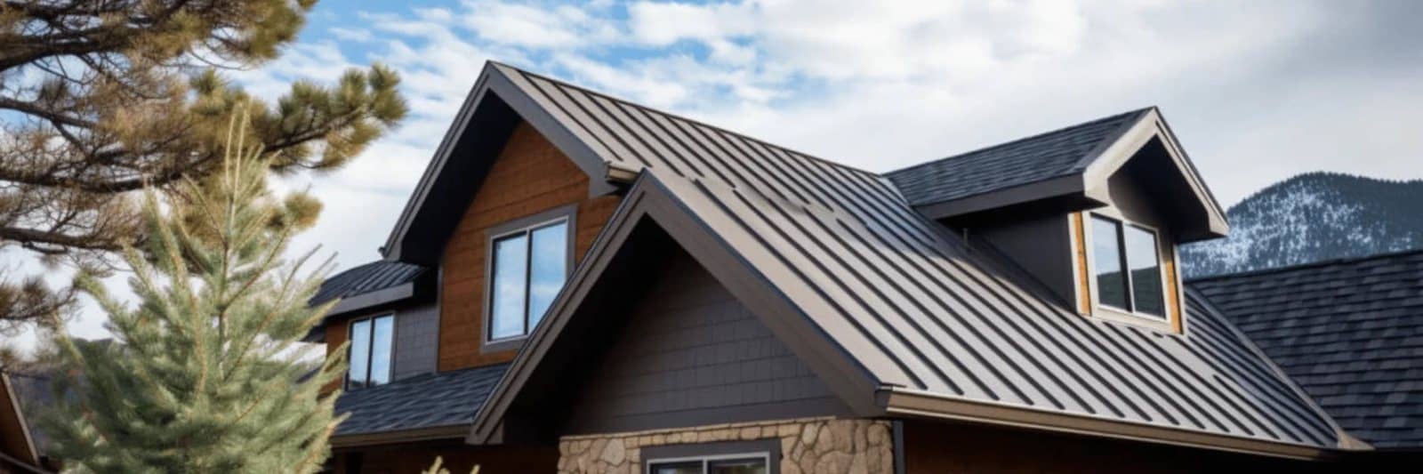Energy-efficient metal roof on a house