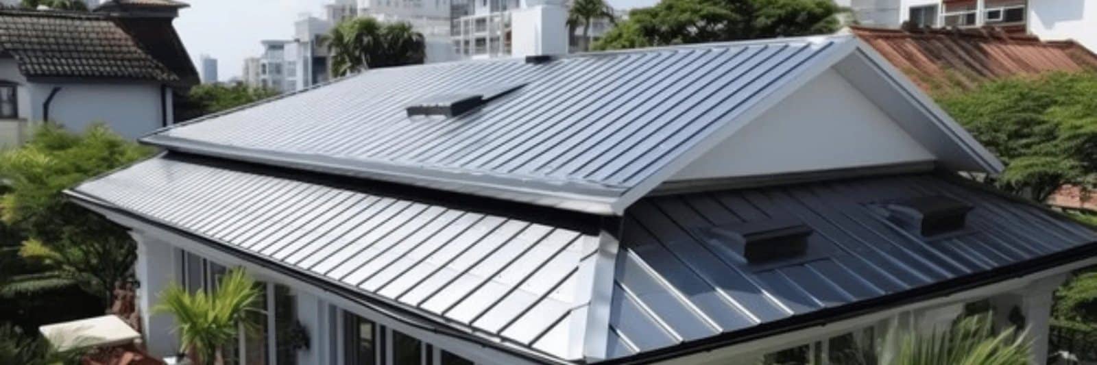 Home with a standing-seam metal roof